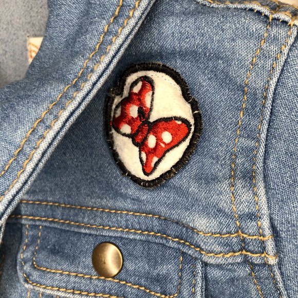 DISNEY Denim Jacket Kids Jean Jacket with Patches - Picture 5 of 7
